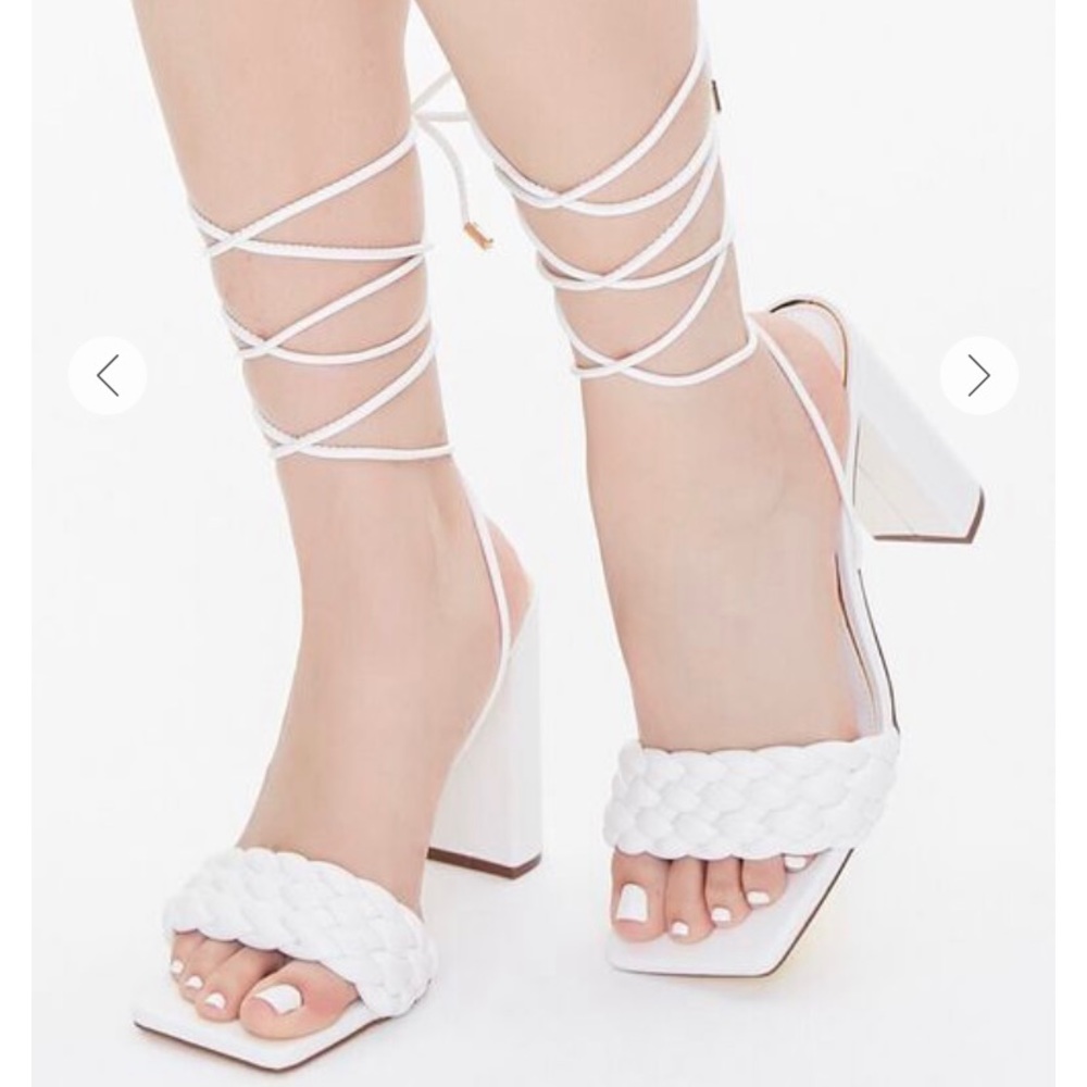 White block heels!!! With straps